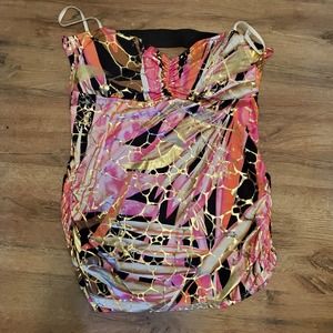 Body C Tube Top Womens Size Large Multicolor Gold Shimmer Padded Pullover